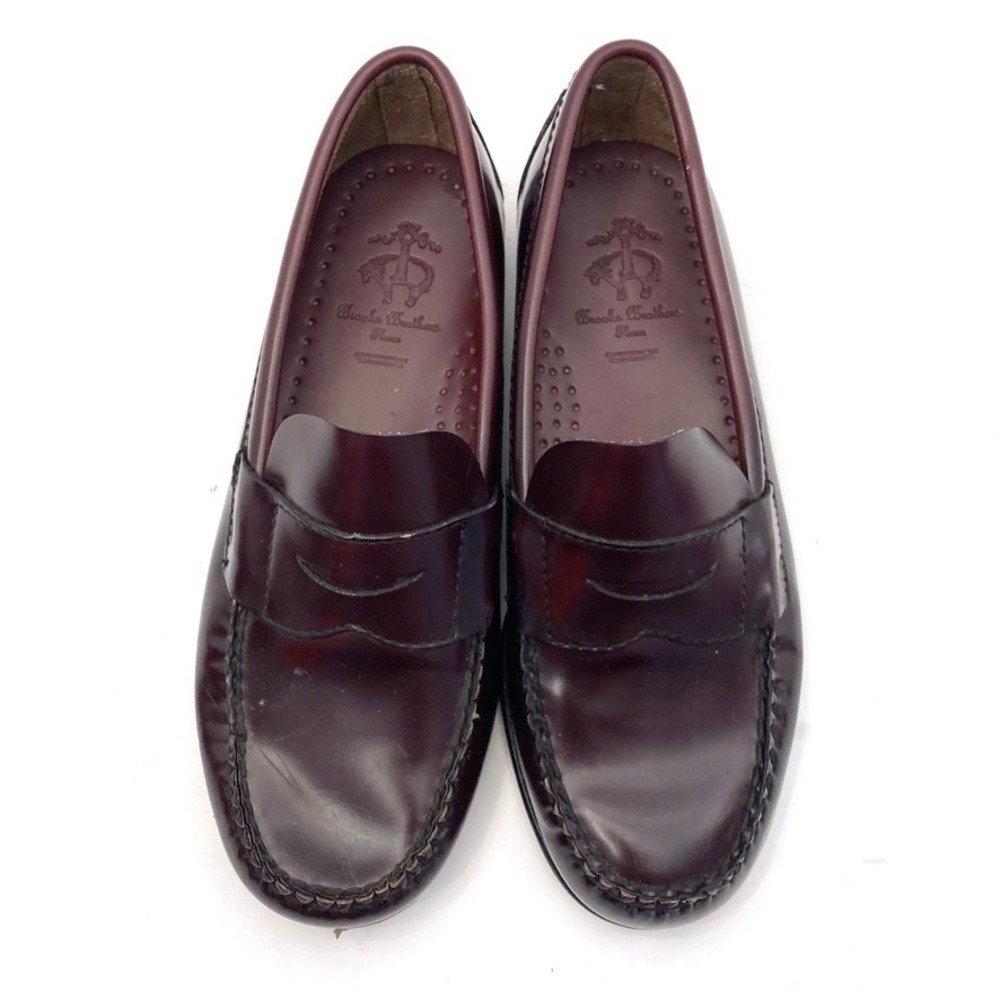 Brooks Brothers Unisex Youth Sz 1 Cordovan Burgundy Leather Penny Loafers